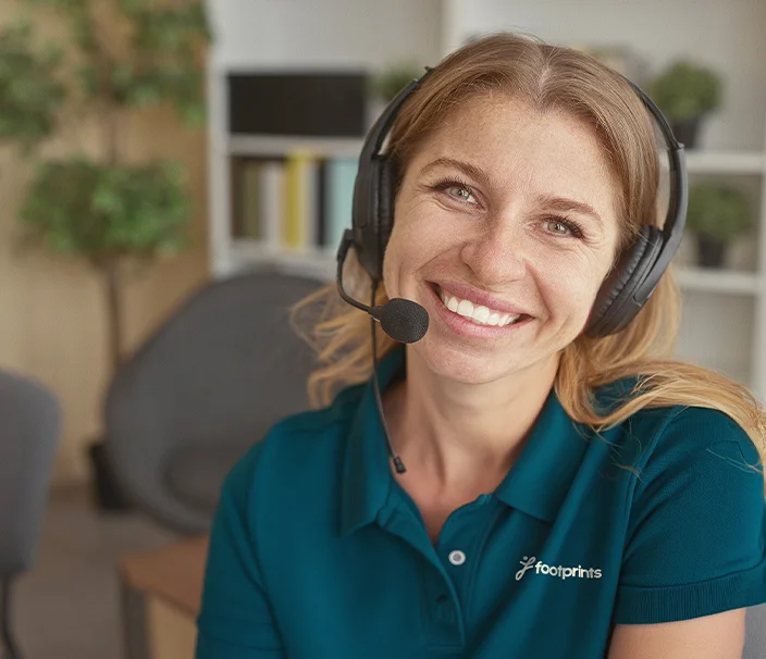 Happy footprints support technician