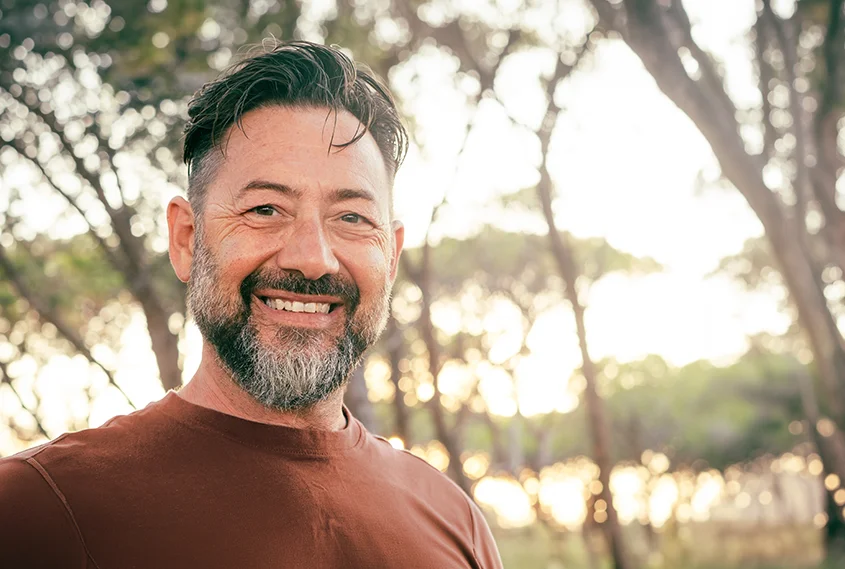 Man enjoying walk outside