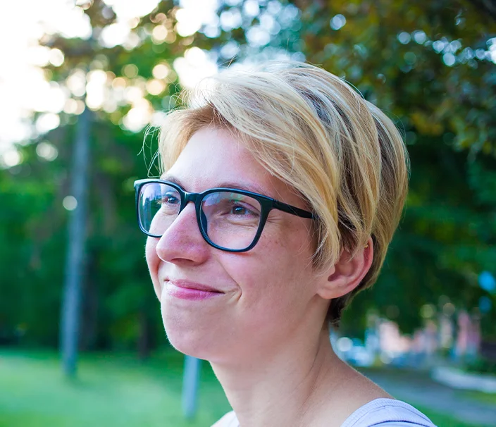 Happy person in the park