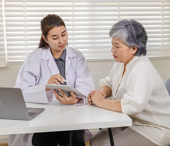 woman being referred to social worker by GP